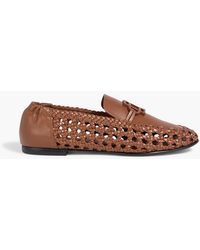 Jonathan Simkhai - Dion Embellished Woven Leather Loafers - Lyst
