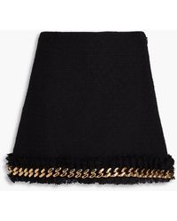 Versace - Chain-embellished Cotton-tweed Mini Skirt - Lyst