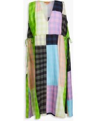 Stine Goya - Annalie Patchwork-effect Checked Twill Midi Dress - Lyst