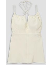 TOTEME - Tie-detailed Gathered Silk Crepe De Chine Camisole - Lyst
