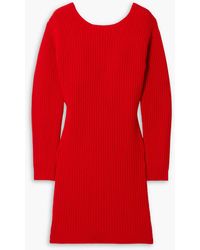 Christopher Kane - Embellished Cutout Ribbed Wool And Cashmere-blend Mini Dress - Lyst