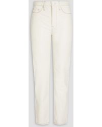 FRAME - Le Super High Straight Leather Straight-leg Pants - Lyst