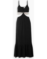 Jonathan Simkhai - Ayla Chain-embellished Cutout Crepe Midi Dress - Lyst