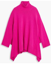 Valentino Garavani - Asymmetric Wool And Cashmere-blend Turtleneck Sweater - Lyst