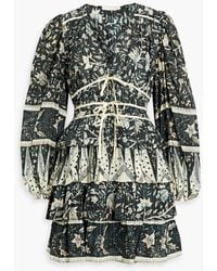 Ulla Johnson - Nina Tiered Printed Cotton-blend Voile Mini Dress - Lyst