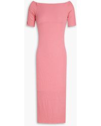 Enza Costa - Off-the-shoulder Ribbed Jersey Midi Dress - Lyst