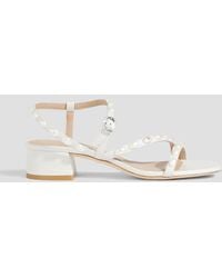 Stuart Weitzman - Pearlita 35 Faux Pearl-embellished Leather Sandals - Lyst