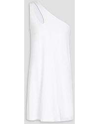 Monrow - Minikleid aus jersey aus einer baumwollmischung mit asymmetrischer schulterpartie - Lyst