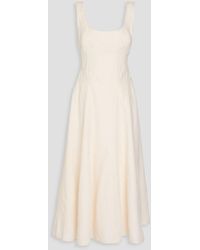 Zimmermann - Bead-embellished Cutout Linen Midi Dress - Lyst