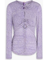 Isabel Marant - Bedrucktes oberteil "joneli" aus stretch-jersey mit cut-outs und raffungen - Lyst