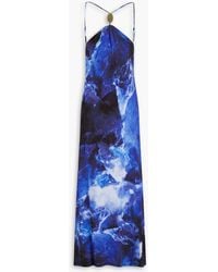 Jonathan Simkhai - Sunnie bedruckte neckholder-robe aus jersey mit rückenausschnitt - Lyst