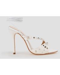 Alessandra Rich - Embellished Satin Sandals - Lyst