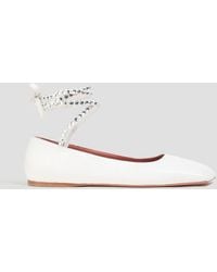 AMINA MUADDI - Ballerinas "ane" aus leder mit kristallverzierung - Lyst