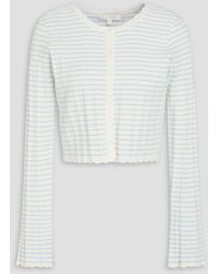 LoveShackFancy - Media Metallic Striped Knitted Cardigan - Lyst