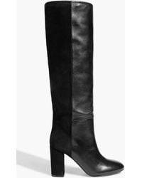 Stuart Weitzman - Kniehohe stiefel aus leder und veloursleder - Lyst