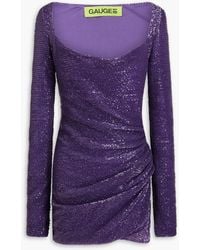 GAUGE81 - Devry Ruched Sequined Tulle Mini Dress - Lyst