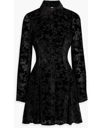 PAIGE - Desano Devoré-Velvet Mini Shirt Dress - Lyst