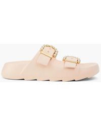 Stuart Weitzman - Embellished Rubbers Platform Sandals - Lyst