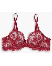 I.D Sarrieri - Tuscan Holiday Satin-trimmed Embroidered Tulle Underwired Bra - Lyst