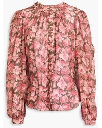 Veronica Beard - Ashlynn Floral-Print Silk-Georgette Blouse - Lyst