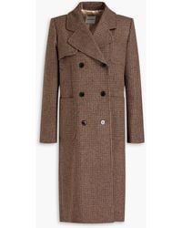 Sandro - Raquel Double-breasted Houndstooth Brushed-felt Coat - Lyst