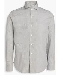Canali - Hemd aus baumwollpopeline mit print - Lyst