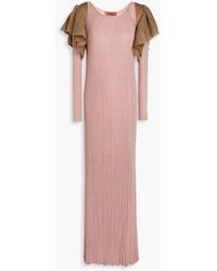 Missoni - Two-tone Crochet-knit Cupro Maxi Dress - Lyst
