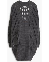 Brunello Cucinelli - Sequin-embellished Open-knit Cashmere And Silk-blend Cardigan - Lyst