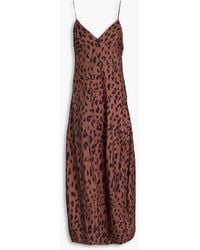 Tibi - Asymmetric Leopard-print Taffeta Midi Dress - Lyst