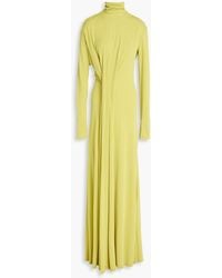 Victoria Beckham - Robe aus crêpe mit rollkragen und falten - Lyst