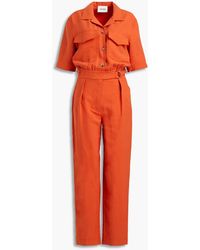 Womens Clothing Jumpsuits and rompers Full-length jumpsuits and rompers Nanushka Alt-leather Jumpsuit in Natural 