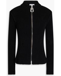 JW Anderson - Distressed Ribbed Cotton-blend Zip-up Cardigan - Lyst