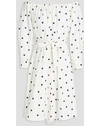 Maje - Polka-Dot Cotton-Blend Poplin Midi Dress - Lyst
