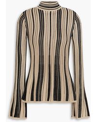 Zimmermann - Metallic Striped Knitted Turtleneck Top - Lyst