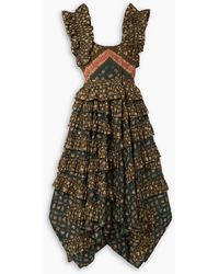 Ulla Johnson - Nia Ruffled Printed Cotton Midi Dress - Lyst