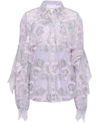Peter Pilotto Ruffled Lace Skirt Lilac - Purple