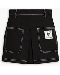 RED Valentino - Skirt-effect Cotton-blend Twill Shorts - Lyst