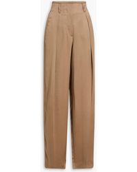 Brunello Cucinelli - Silk-satin Straight-leg Pants - Lyst