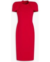 Badgley Mischka - Cape-effect Stretch-crepe Midi Dress - Lyst