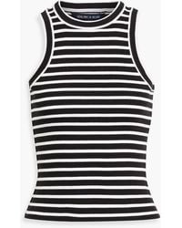 Veronica Beard - Jordyn Cropped Striped Cotton-Blend Jersey Tank - Lyst