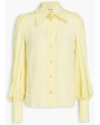Zimmermann - Floral-Appliquéd Crepe De Chine Shirt - Lyst