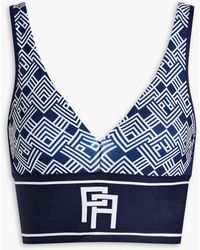 Palm Angels - Cropped Logo-print Stretch-knit Bra Top - Lyst