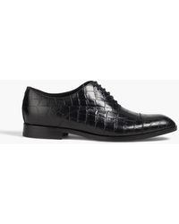 Emporio Armani - Croc-effect Leather Oxford Shoes - Lyst