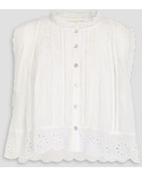 FARM Rio - Broderie Anglaise Cotton Top - Lyst