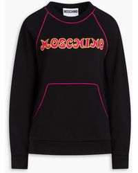 Moschino - Appliquéd French Cotton-terry Sweatshirt - Lyst