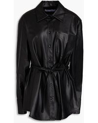 Proenza Schouler - Belted Faux Leather Shirt - Lyst
