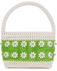 Shrimps Ida Faux Pearl And Crystal Tote - Green