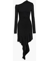 helmut lang draped jersey dress HELMUT LANG Folded jersey sleeveleswind midi dress