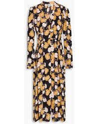 Diane von Furstenberg - Erica Pleated Floral-print Crepe Midi Dress - Lyst