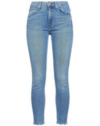 Rag & Bone Cropped Distressed Mid-rise Skinny Jeans - Blue